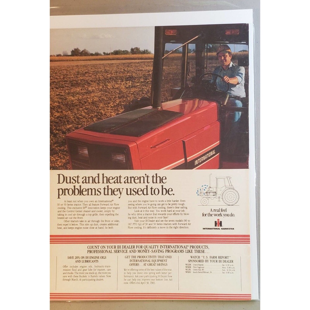International Harvester Advertisement 5088, 5288 and 5488 Tractors Sealed Cab